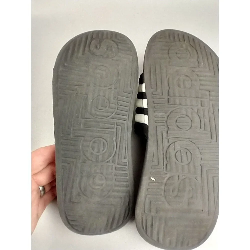 Adidas Adult Mens Adissage Sandals Slides Shoes‎ Black White F35580 Size 7